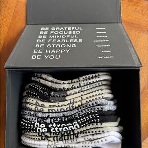 Women Sticky Be Neutral Mantra Box (set of 7) - Grip Socks (Barre/Pilates/Yoga)